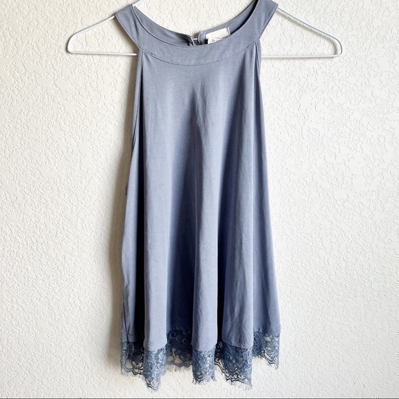 Caution To The Wind Tops - Caution to the Wind Blouse Sleeveless Keyhole Lace Bottom, Medium